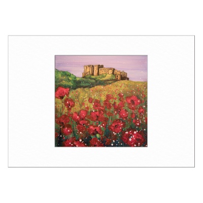Bamburgh Castle Poppies Limited Edition Print 40x50cm